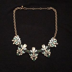 JCrew blue and gold statement necklace.